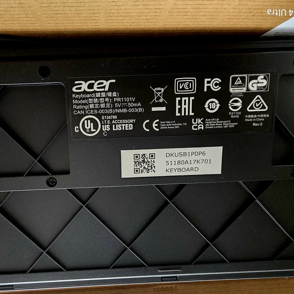 Acer Model PR1101V Computer Keyboard NIB